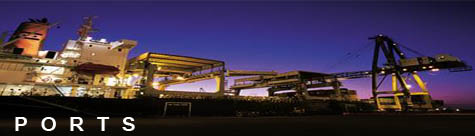 A well-lit port at dawn.